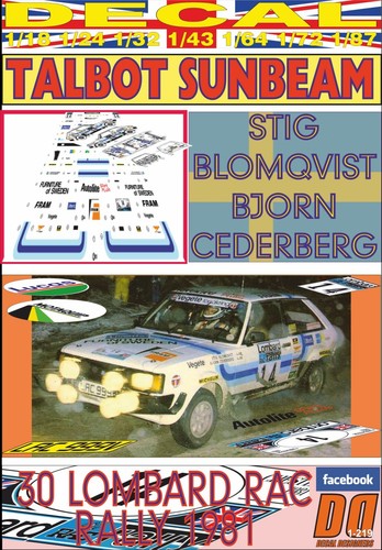 Decal talbot sunbeam stig - decal,