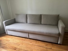 Paris Prix - Canapé Convertible 3 Places "tosello" 200cm Noir