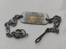 Bracelet Gourmette Dog Tag Us Ww2 Plaque Identité Army Normandy 1944 Airborne