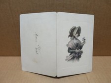 JEUNE BOUQUETIERE ancien MENU illustré utilisé 1907