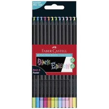 [116410] Faber-Castell Crayon de couleur Black Edition, étui de 12