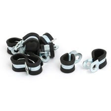 12mm Dia forme R bordée EPDM Tuyau acier inox Zingué Collier Collier 10Pcs