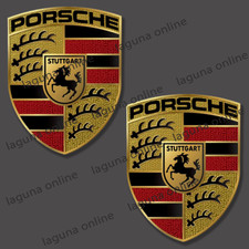 Autocollant décalcomanie imperméable brillant logo porsche 4
