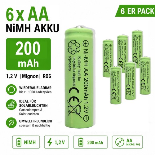 Nimh 200 mah 2 v - nimh, 1,2