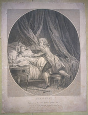 ANCIEN GRAVURE COUPLE EROTIQUE