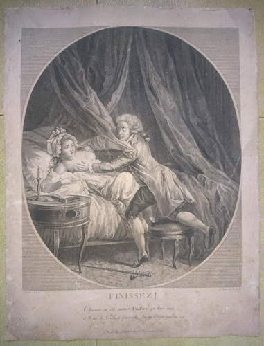 Ancien gravure couple - ancien, erotique
