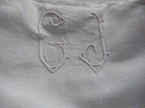 Ancien drap chanvre beige - drap,