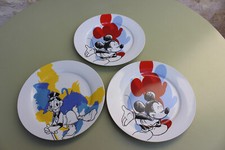3 assiettes Disney Ø 26,5 cm – lot céramique personnages Mickey