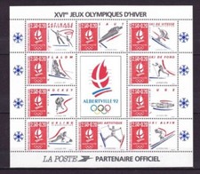 Bloc Feuillet BF 14 Neuf** XVIème Jeux Olympiques d'Hiver d'Albertville 1992 