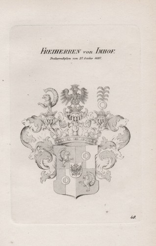 1830 imhof imhoff blason - 1830,