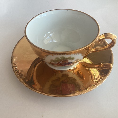 Tasse soucoupe avec dorure - avec,