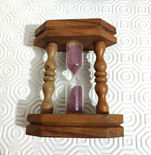 sablier ancien en bois et verre vintage