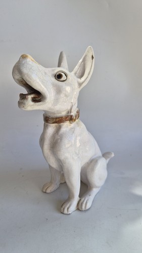 Chien céramique bavent - chien, yeux