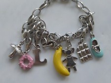 bracelet breloques neuf Agatha argent massif 925 Rhodié 16g 20cm