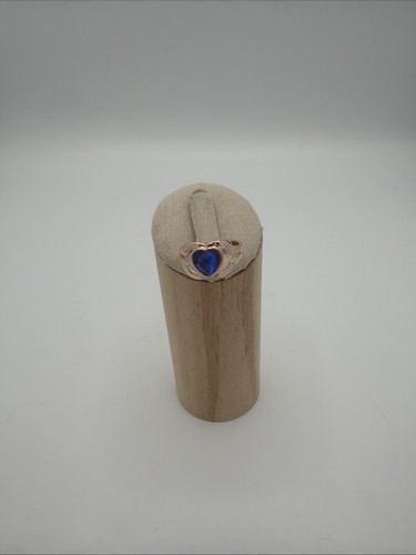 Bague dorée cœur bleu - bague,