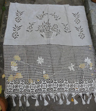 Grand rideau ancien broderie - ancien,
