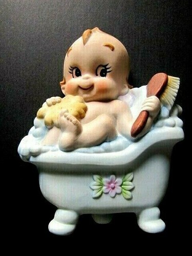 Lefton porcelain bisque kewpie - porcelain,