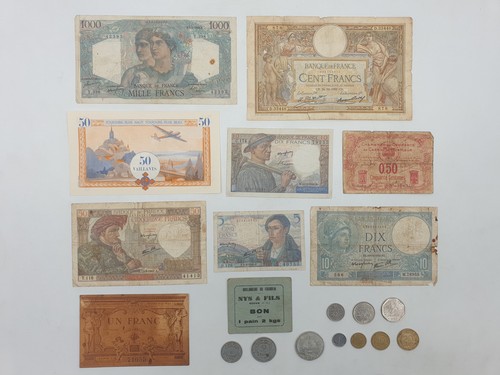 Lot 10 billets anciens - 10,