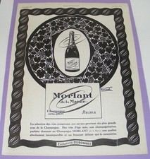 PUBLICITÉ PRESSE ANCIENNE CHAMPAGNE MORLANT REIMS L'ILLUSTRATION 1924 /B3305