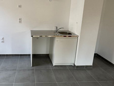 MEUBLE EVIER CUISINE OU APOINT - BLANC ET INOX - ETAT NEUF - ROBINET GROHE