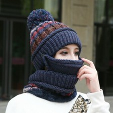 3PCS Femme Bonnet Tricoté