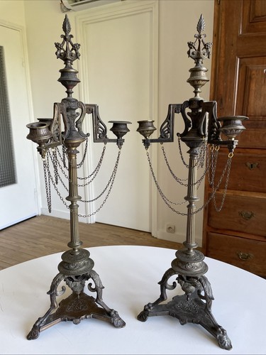 Paire grands candélabres - de,