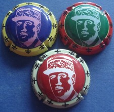 série de 3 capsules de champagne génériques n°1236c à 1236e De Gaulle