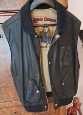 BLOUSON CHARLE CHEVIGNON cuir noir année 82 CHATTERING GUNS MAY 20c Parfait état