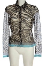 MEXX Blouse transparente Dames Blouse T EU 42 noir-blanc cassé-bleu élégant