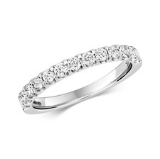 Bague Femme Semi Pavée Or Blanc 9 k/carat et Diamant 0.52 Carat