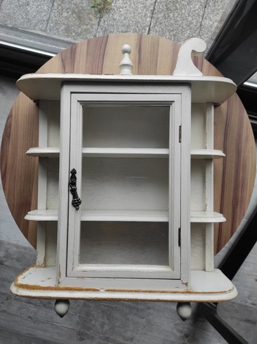 Petit meuble vitrine blanc
