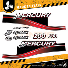 Décalcomanies adhésif Moteur hors-bord Mercury 200 Ch - Optimax Rouge