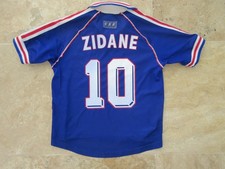 Maillot équipe de FRANCE ADIDAS vintage shirt ZIDANE COUPE DU MONDE 98 10 ans