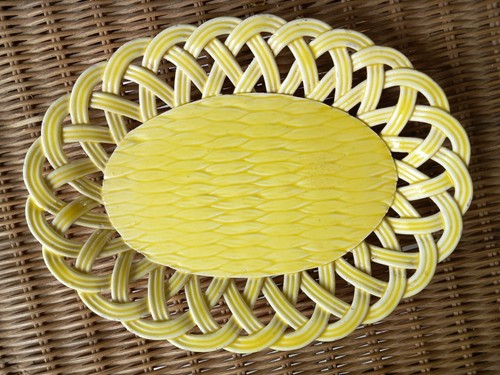 Assiette ancienne ovale - ovale, en