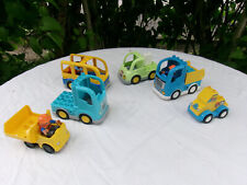 LOT LEGO DUPLO véhicule voiture camion bus bleu jaune vert