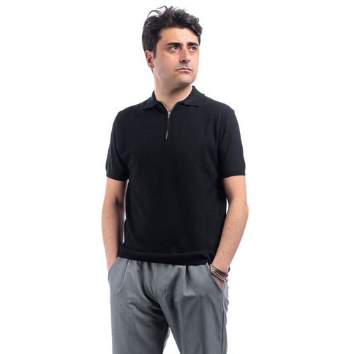 Polo homme coton zippé