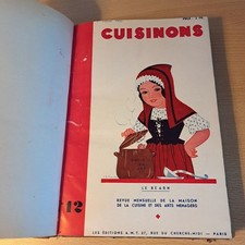Livre ancien reliure  10 magazines Cuisinons 1934