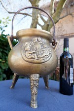 Large Vintage Brass Flower Pot Heavy 10 Kg Grande vintage cache pot laiton H 30