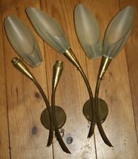 Lampe Paire APPLIQUES Vintage design arlus...lunel..Stilnovo 1950 1960 opaline 