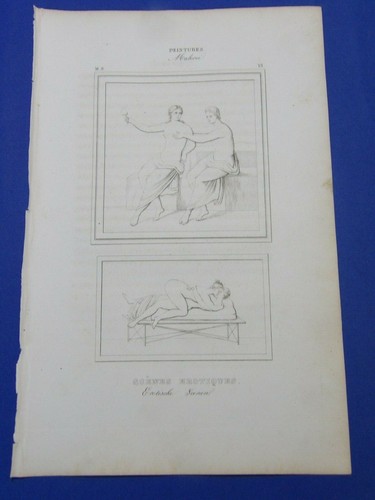 Gravure 1840 scenes erotiques - gravure,