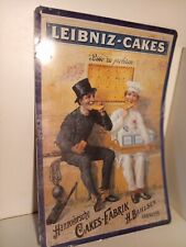 Plaque tole peinte publicité Bahlsen Leibniz cakes fabrik alimentaire décoration