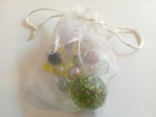 12 Billes En Verre Moucheté Et Calot Géant 