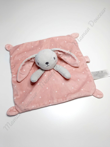 Doudou plat carré - doudou, lapin