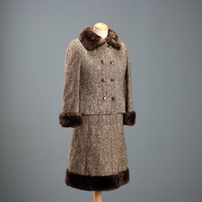 Costume Curiel Vintage Tissu Laine Taille M des Années 1960 Original