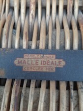 Grande Malle En Osier Vintage/grand Coffre Osier  Ancien Rangement Vintage