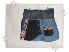 ♥ - Jupe Fantaisie Courte Boule Jean Patchwork 06F2779 Desigual Taille 40