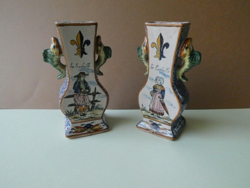 Paire vase faïence de - paire,