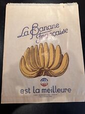 Rare ancien Petit sac En Papier publicitaire Banane Épicerie Années 1970