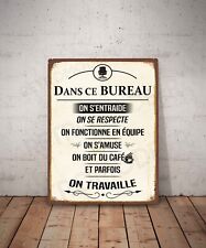 Plaque métal vintage citation