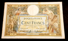 BILLET FRANCE: 100 FRANCS OLIVIER MERSON 7-10-1908.AVEC LOM SUR LE SAC RARE...